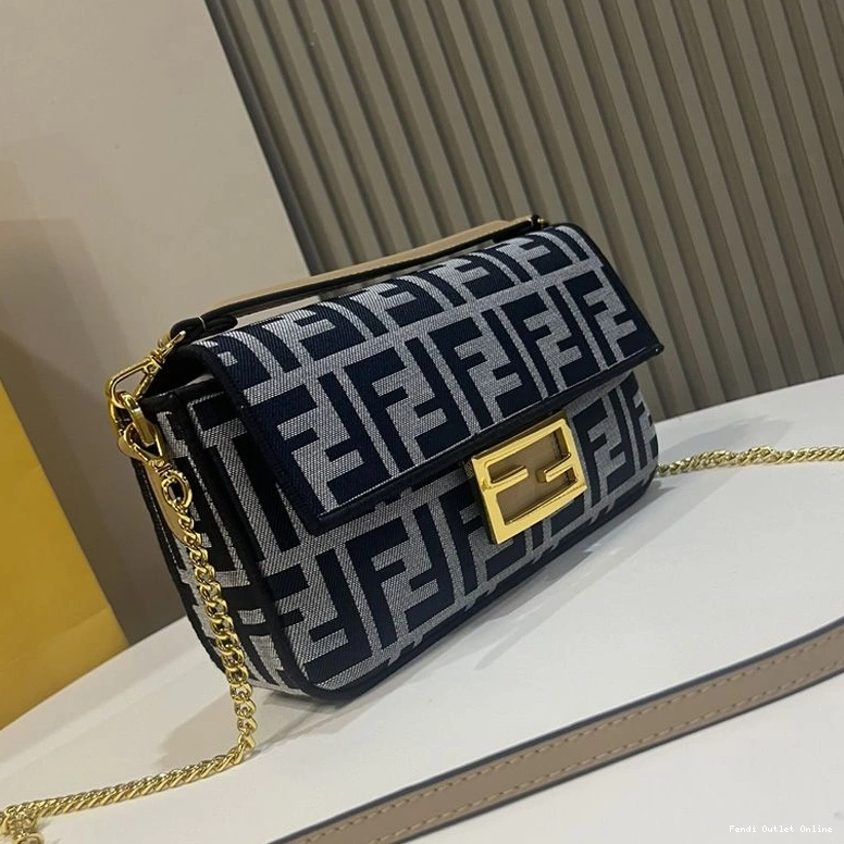 Affordable In Baguette Mini Fabric FF Motif Black Bag Fendi 0804